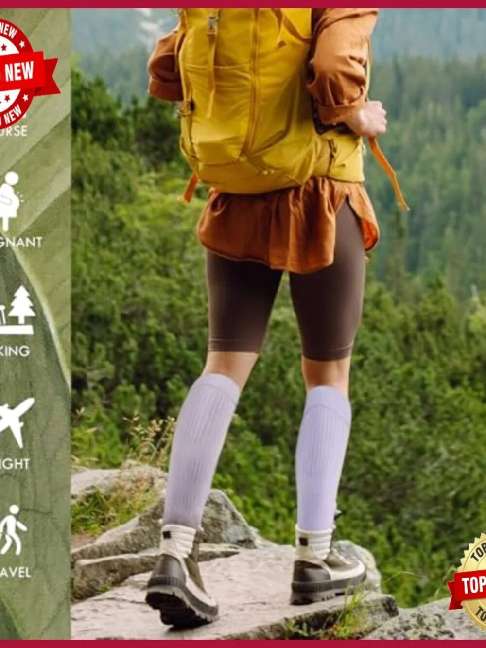 Compression Socks for Women Knee High 15-20 mmHg Anti-Blister Arch Support